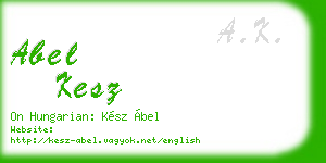 abel kesz business card