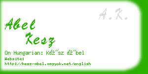 abel kesz business card